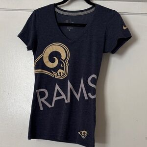 Women's Navy Blue Rams Short Sleeve Tee